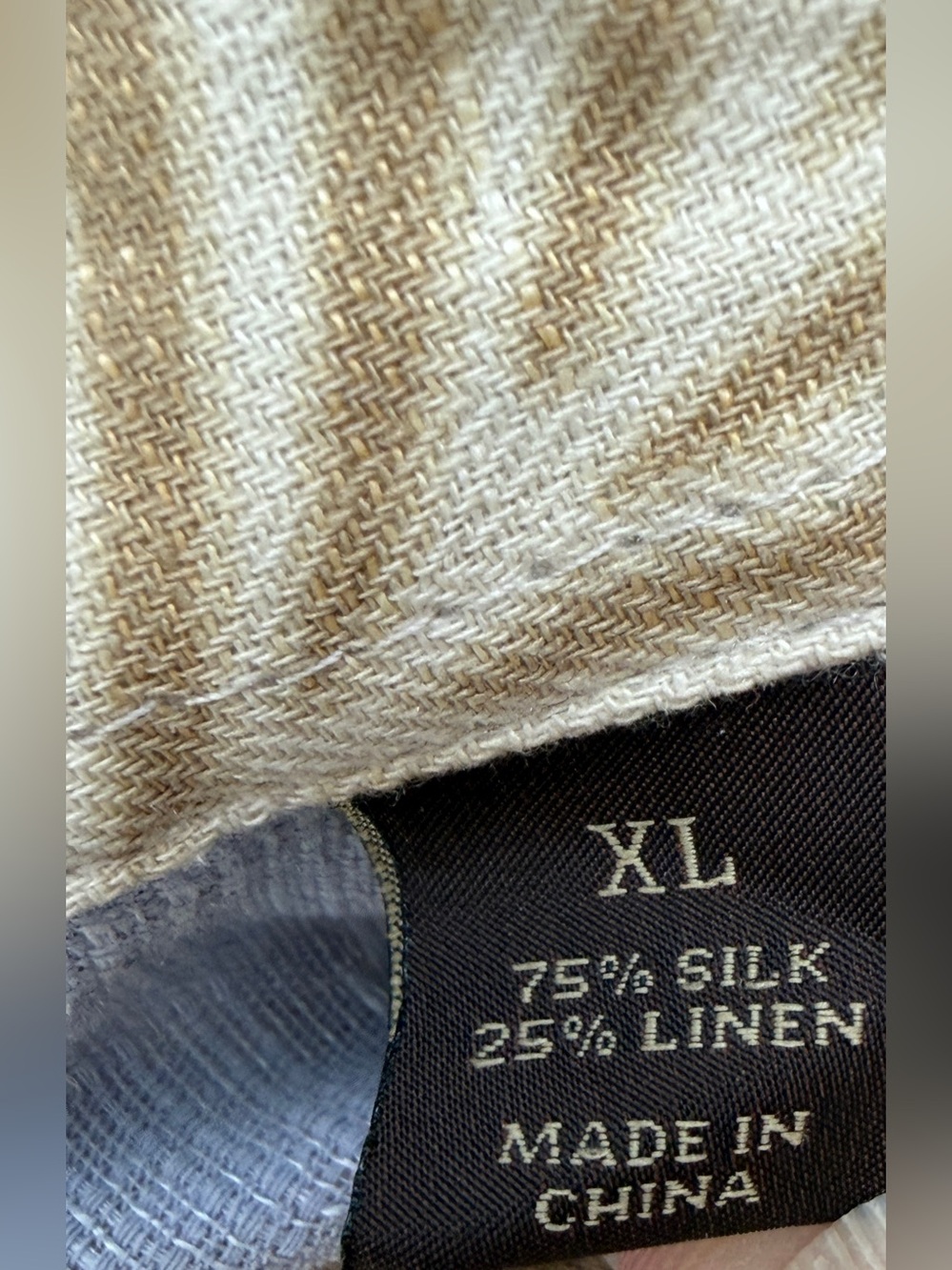 Tasso Elba Island XL Silk Linen Tropical Palm Leaf Hawaiian Shirt - Picture 3 of 6